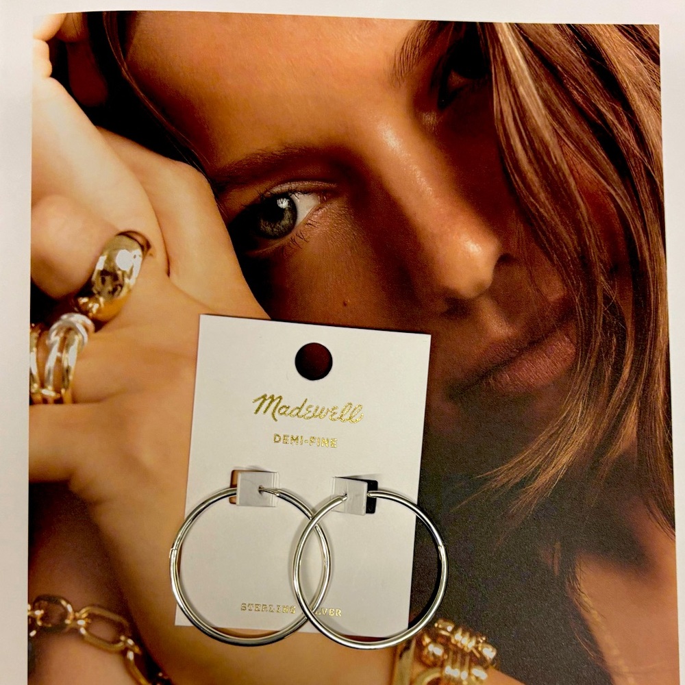 Madewell Sterling Silver Huge Hoop Earrings Demi Fine